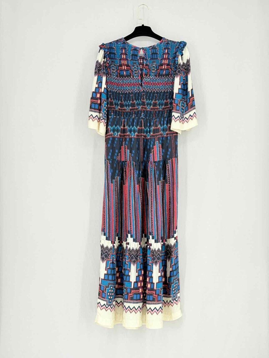 Pre - loved BA&SH Blue Multicolor Size XSmall Midi Dress at Reems Closet