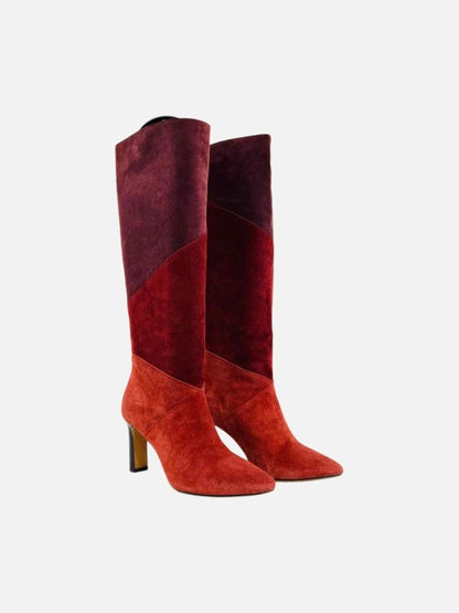 Pre - loved BA&SH Clody Burgundy & Red Knee High Boots 38 at Reems Closet