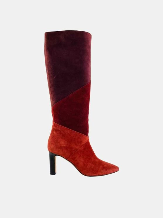 Pre - loved BA&SH Clody Burgundy & Red Knee High Boots 38 at Reems Closet