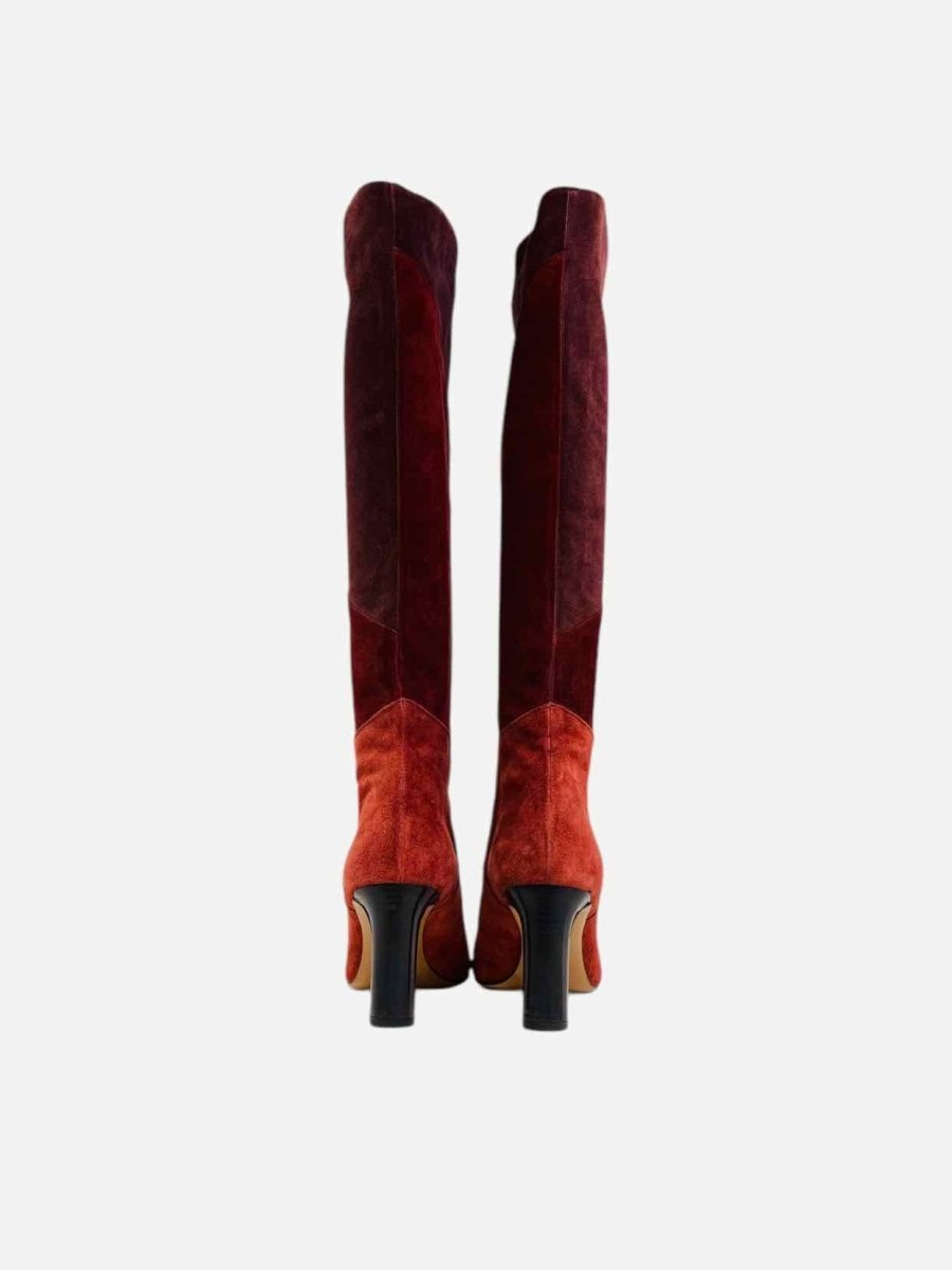 Pre - loved BA&SH Clody Burgundy & Red Knee High Boots 38 at Reems Closet