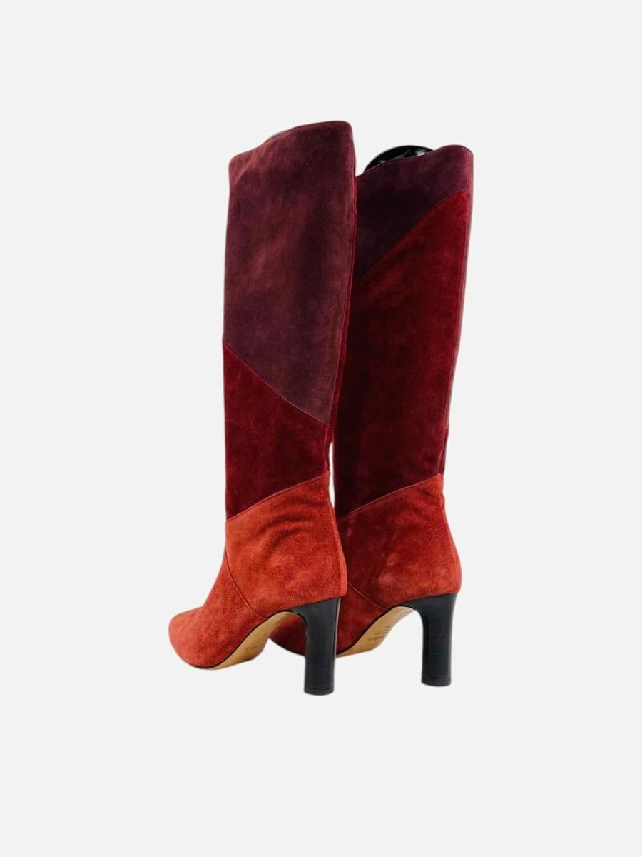 Pre - loved BA&SH Clody Burgundy & Red Knee High Boots 38 at Reems Closet