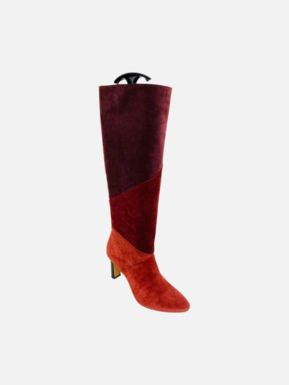 Pre - loved BA&SH Clody Burgundy & Red Knee High Boots 38 at Reems Closet