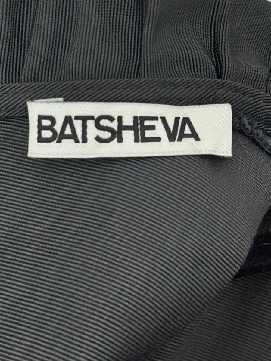 Pre - loved BATSHEVA Black Frilled Size US 6 Midi Dress at Reems Closet