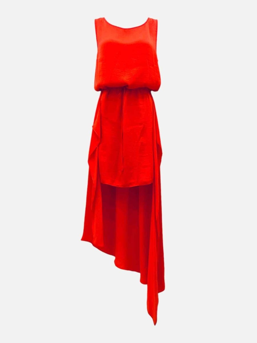 Pre - loved BCBG MAXAZRIA Asymmetric Red Mini Dress at Reems Closet