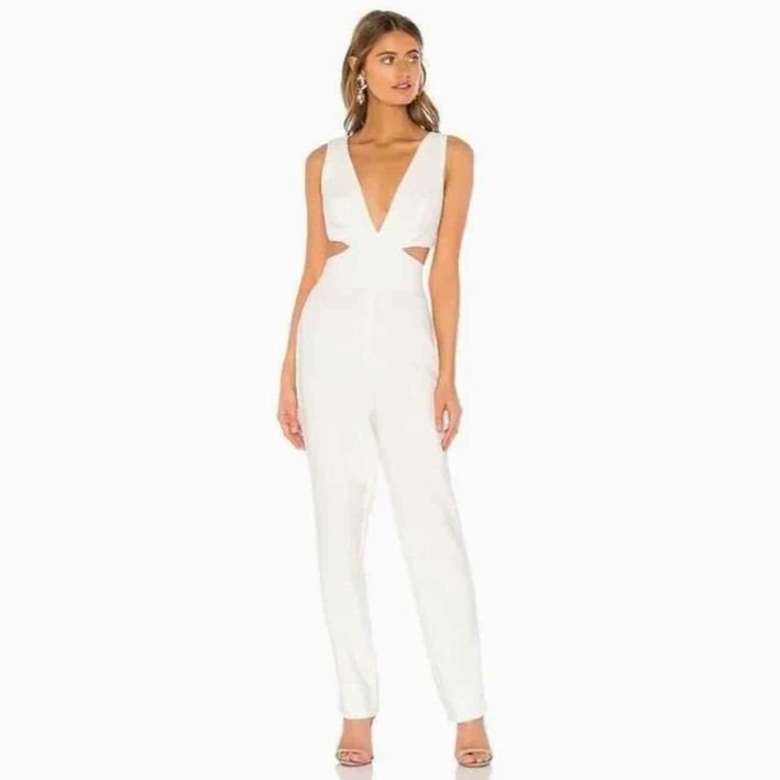 Pre-loved BCBG MAXAZRIA Off-white Size XSmall Jumpsuit at Reems Closet