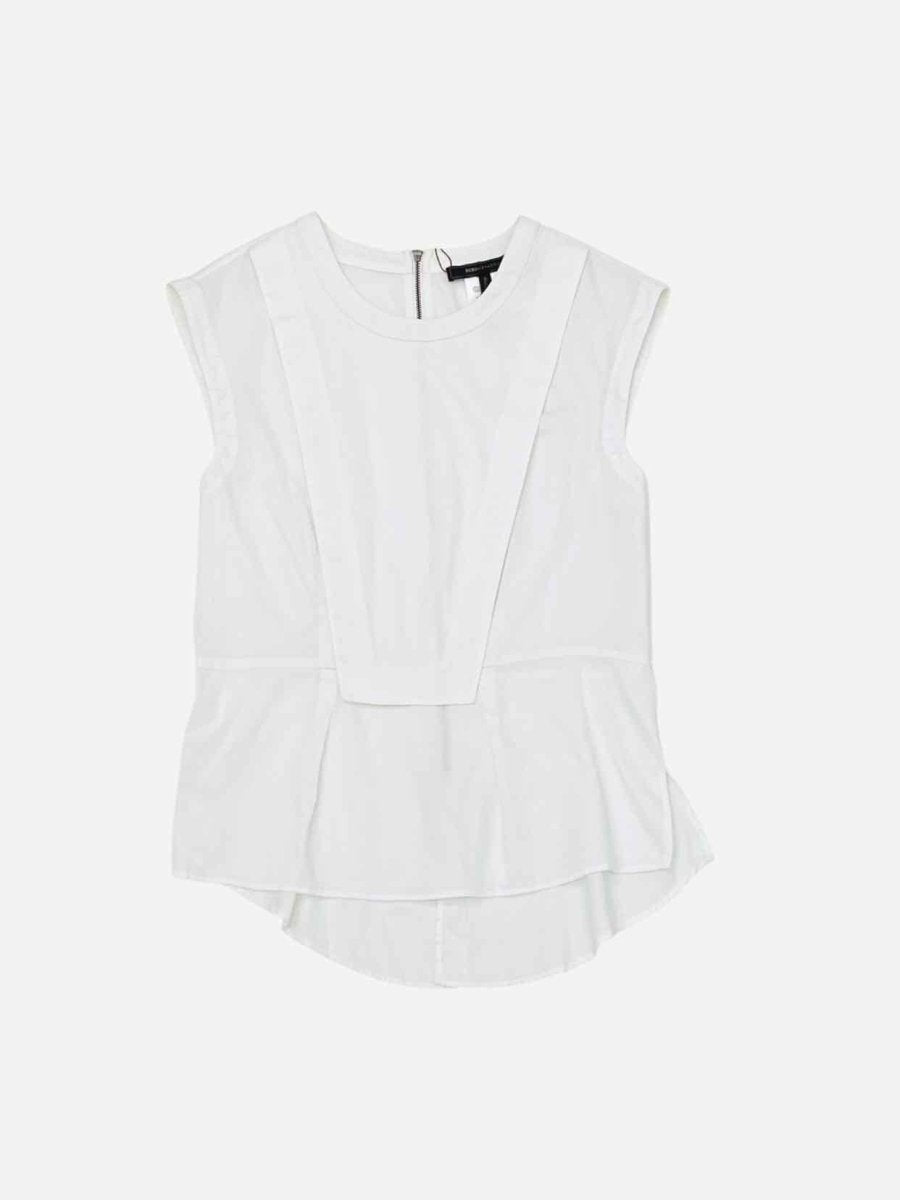 Pre - loved BCBG MAXAZRIA Sleeveless White Top at Reems Closet