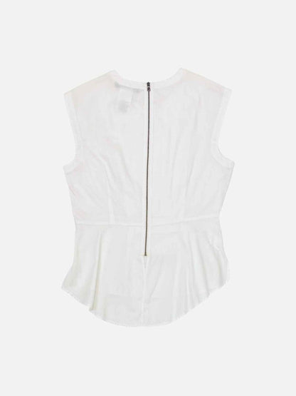 Pre - loved BCBG MAXAZRIA Sleeveless White Top at Reems Closet