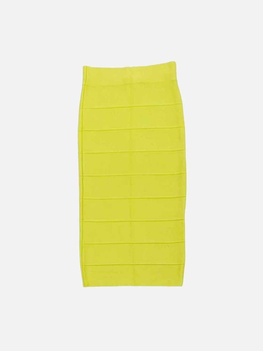 Pre - loved BCBG MAXAZRIA Bodycon Yellow Knee Length Skirt at Reems Closet