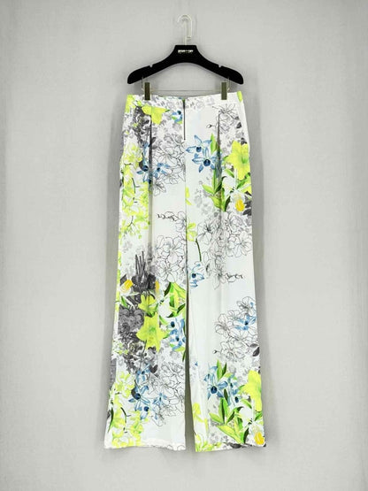 Pre - loved BCBG White Multicolor Floral Size Medium Pants at Reems Closet