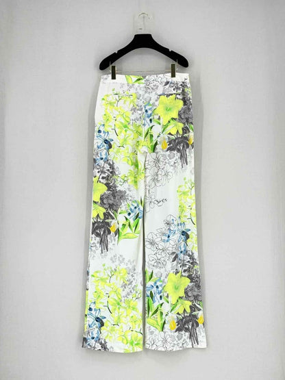 Pre - loved BCBG White Multicolor Floral Size Medium Pants at Reems Closet