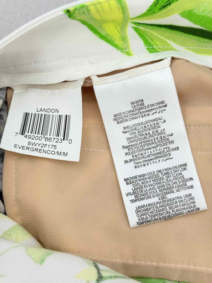 Pre - loved BCBG White Multicolor Floral Size Medium Pants at Reems Closet