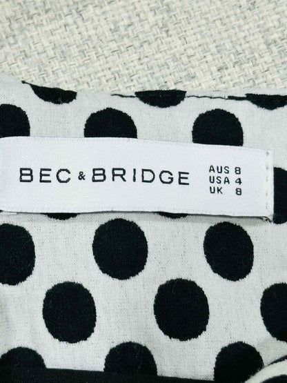 bec and bridge black and white polka dot dress Bec and Bridge Strapless Polka Dot Dress Size: