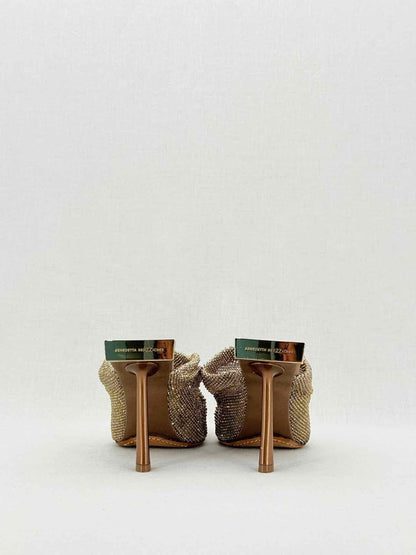 Pre - loved BENEDETTA BRUZZICHES Goliarda Gold Size EU 40 Mules at Reems Closet