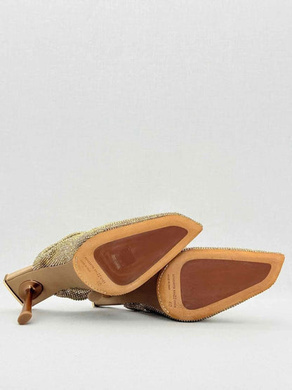 Pre - loved BENEDETTA BRUZZICHES Goliarda Gold Size EU 40 Mules at Reems Closet