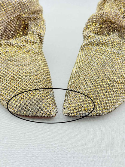 Pre - loved BENEDETTA BRUZZICHES Goliarda Gold Size EU 40 Mules at Reems Closet