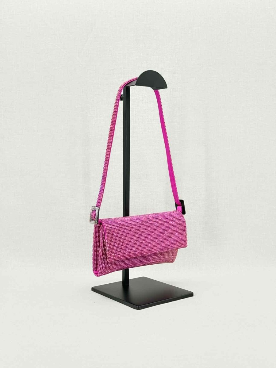 Pre - loved BENEDETTA BRUZZICHES Vittissima Fuchsia Shoulder Bag at Reems Closet