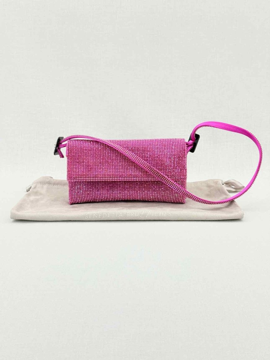 Pre - loved BENEDETTA BRUZZICHES Vittissima Fuchsia Shoulder Bag at Reems Closet