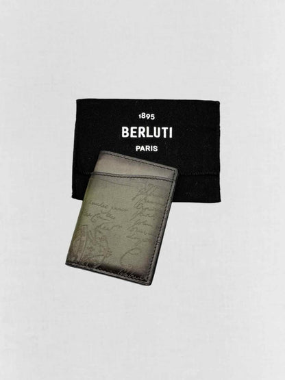 Pre - loved BERLUTI Dark Green Card Holder at Reems Closet