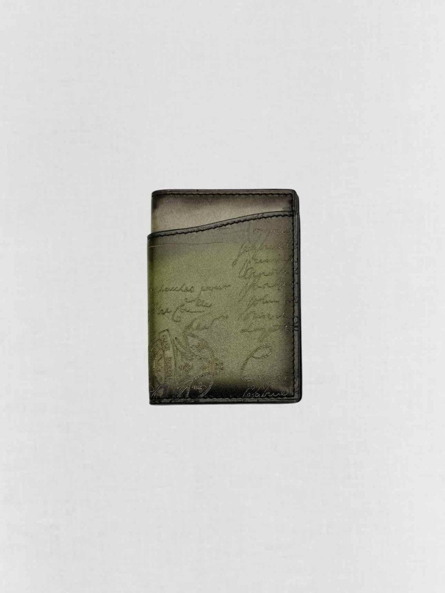 Pre - loved BERLUTI Dark Green Card Holder at Reems Closet