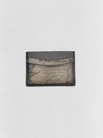Pre-loved BERLUTI Men's Grey & Black Card Holder at Reems Closet