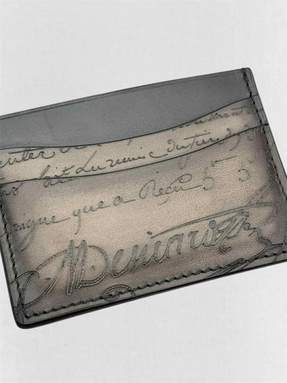 Pre-loved BERLUTI Men's Grey & Black Card Holder at Reems Closet