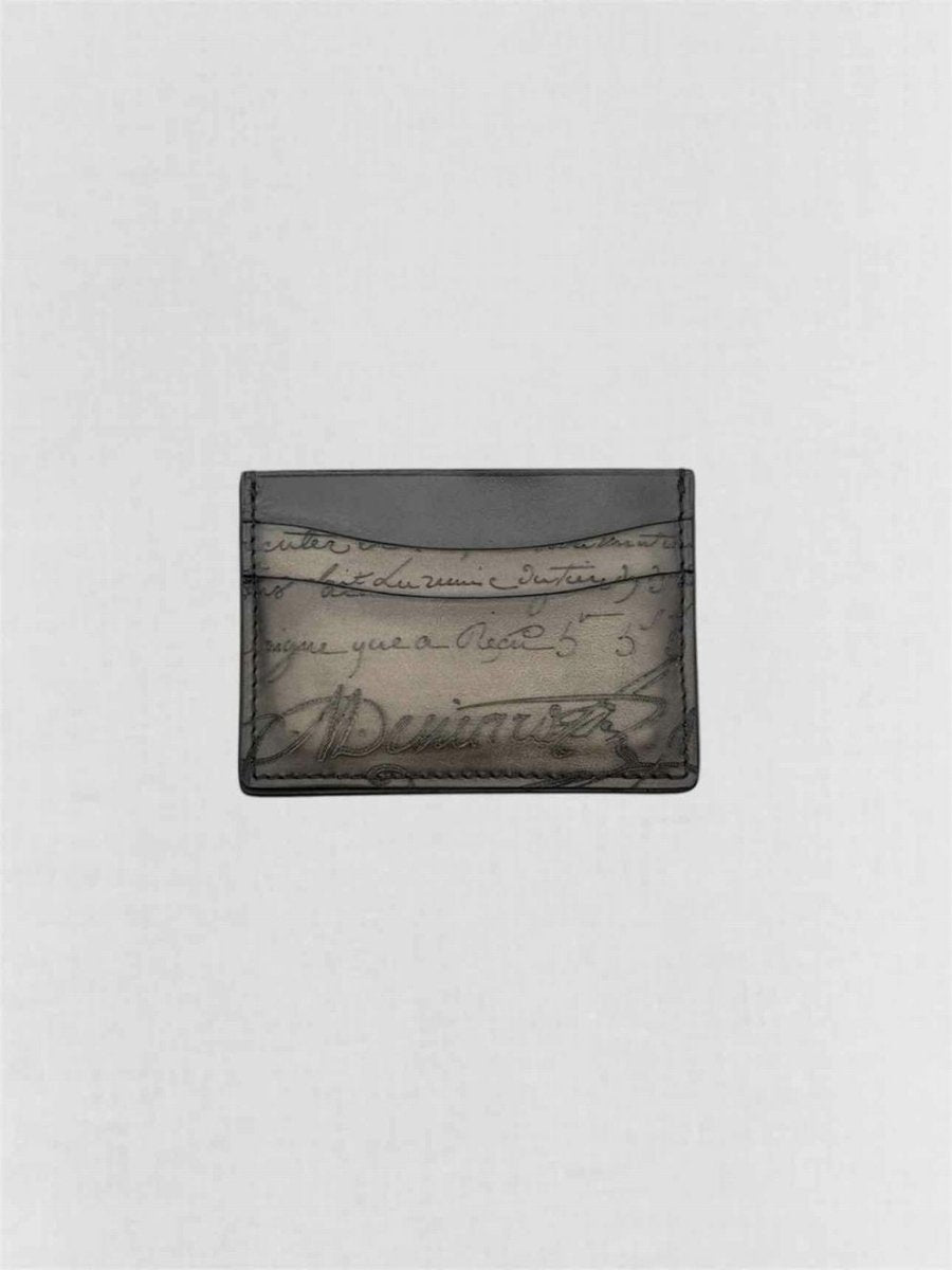 Pre-loved BERLUTI Men's Grey & Black Card Holder at Reems Closet