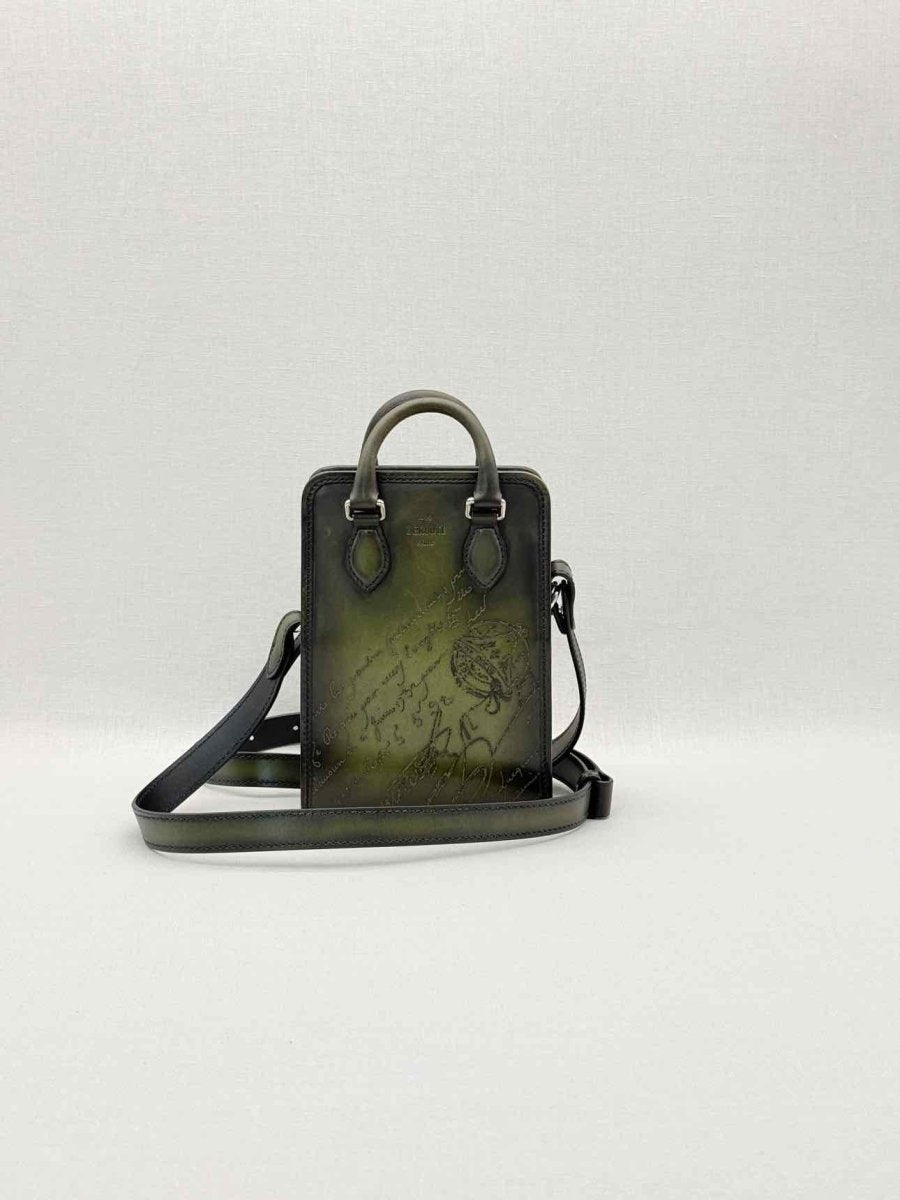 Pre-loved BERLUTI Premier Jour Gulliver Scritto Green Messenger at Reems Closet