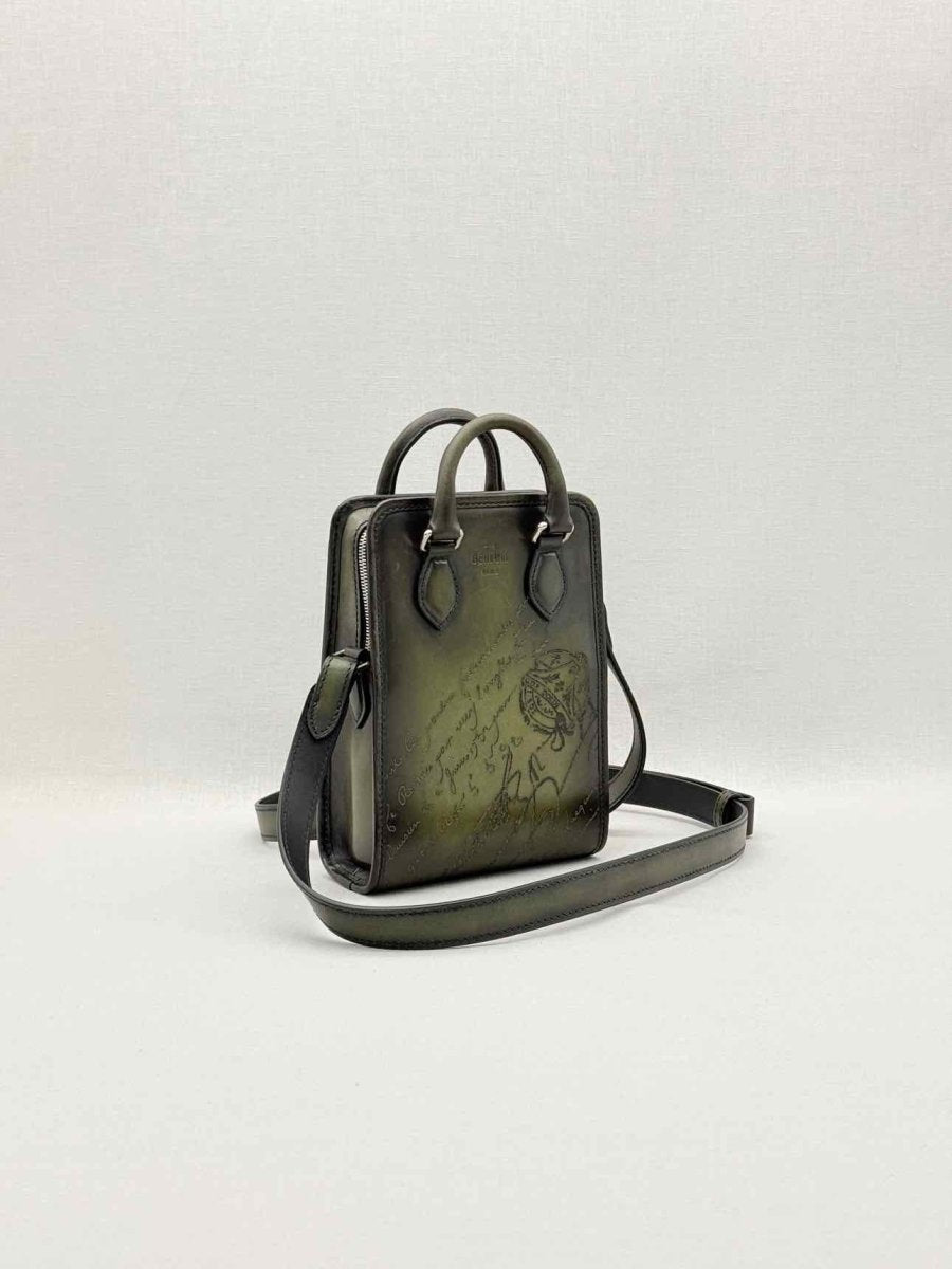 Pre-loved BERLUTI Premier Jour Gulliver Scritto Green Messenger at Reems Closet