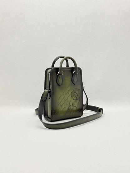 Pre-loved BERLUTI Premier Jour Gulliver Scritto Green Messenger at Reems Closet