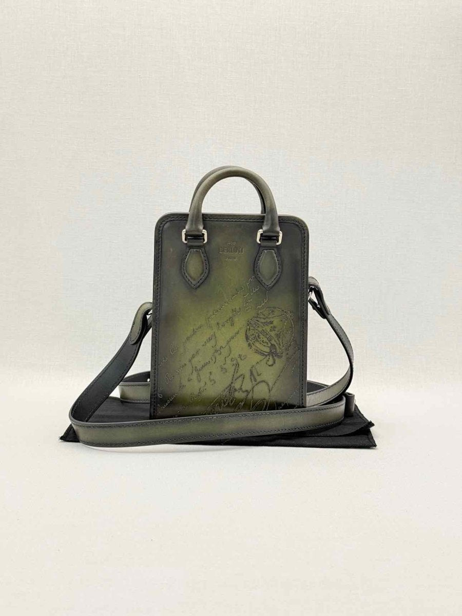 Pre-loved BERLUTI Premier Jour Gulliver Scritto Green Messenger at Reems Closet