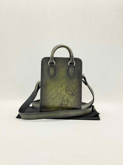 Pre-loved BERLUTI Premier Jour Gulliver Scritto Green Messenger at Reems Closet