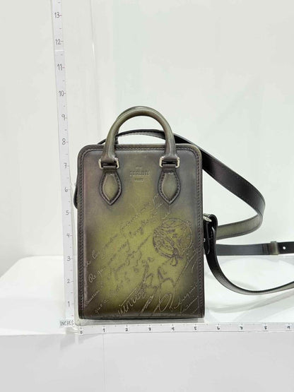 Pre-loved BERLUTI Premier Jour Gulliver Scritto Green Messenger at Reems Closet