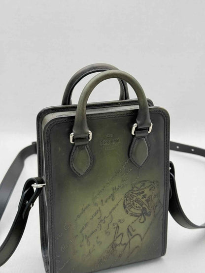 Pre-loved BERLUTI Premier Jour Gulliver Scritto Green Messenger at Reems Closet
