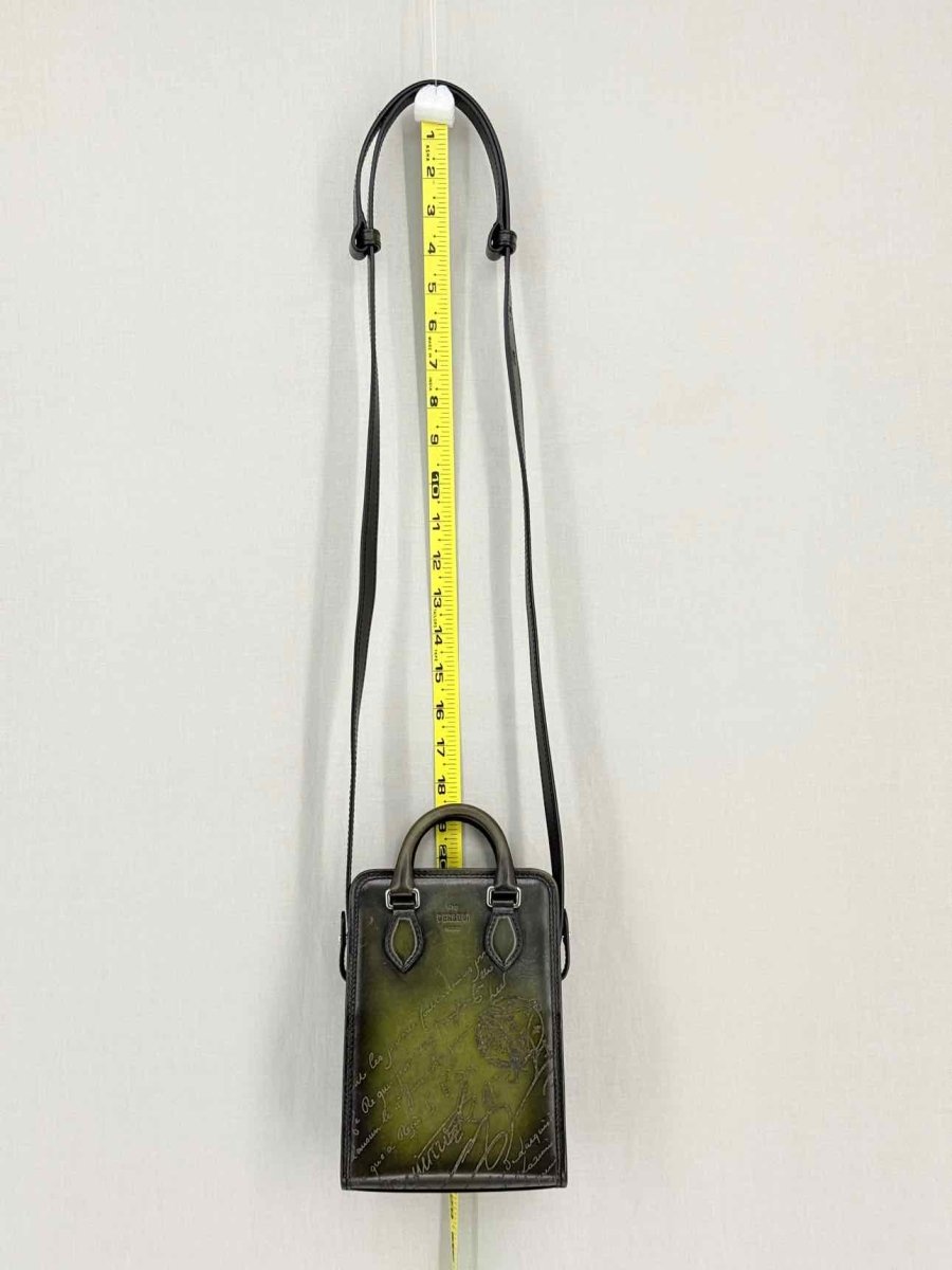 Pre-loved BERLUTI Premier Jour Gulliver Scritto Green Messenger at Reems Closet
