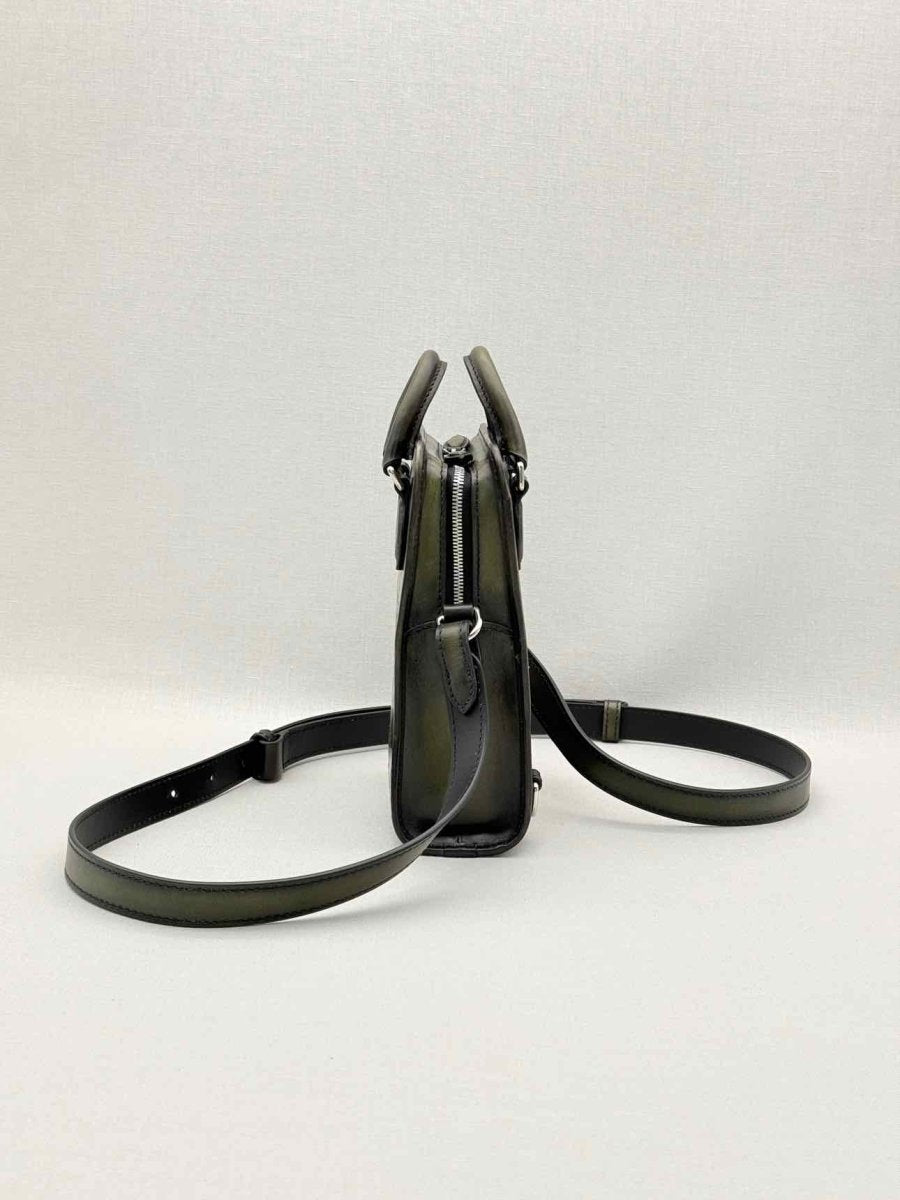 Pre-loved BERLUTI Premier Jour Gulliver Scritto Green Messenger at Reems Closet