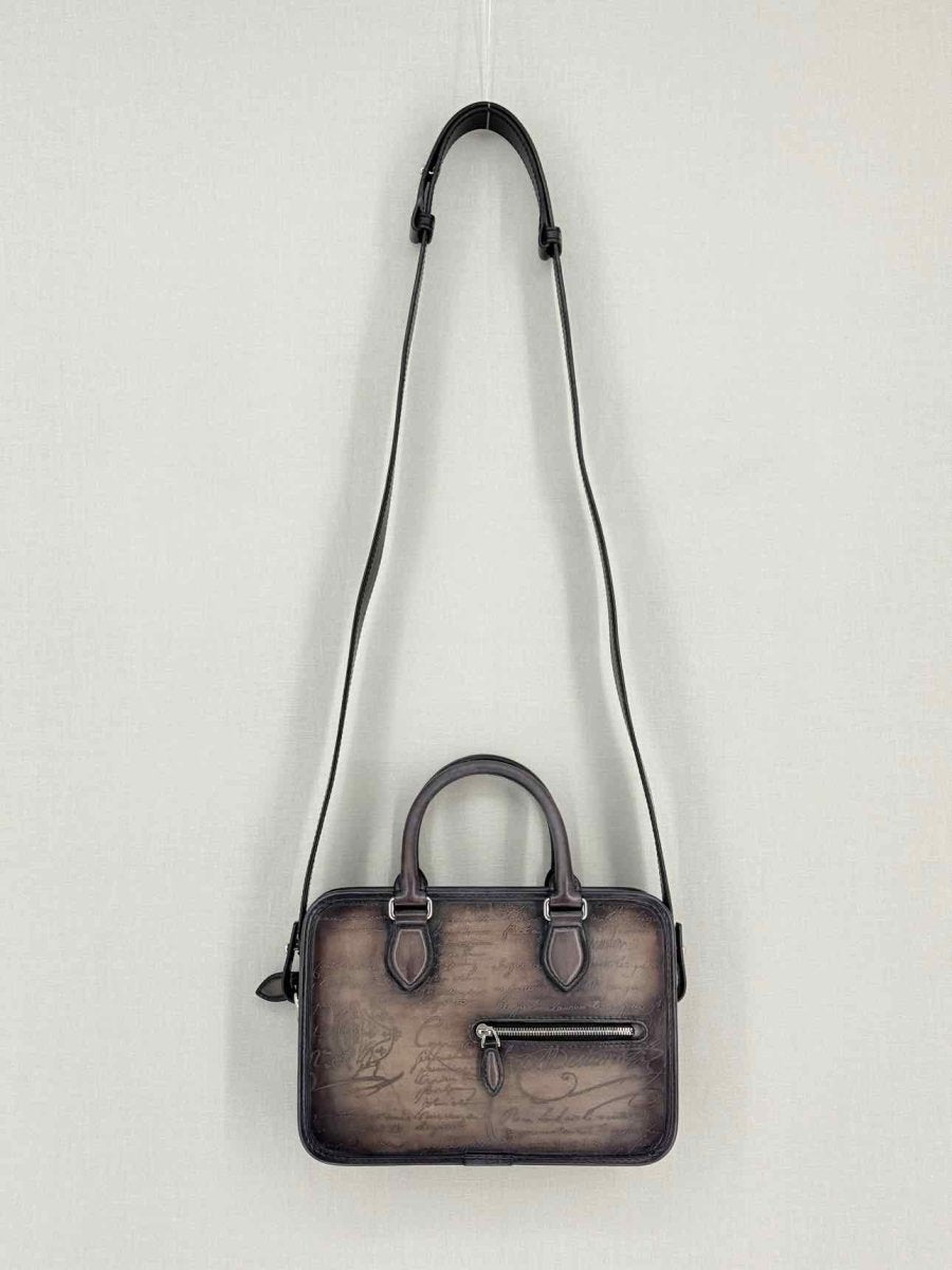 Pre-loved BERLUTI Un Jour Gulliver Scritto Brown Briefcase at Reems Closet