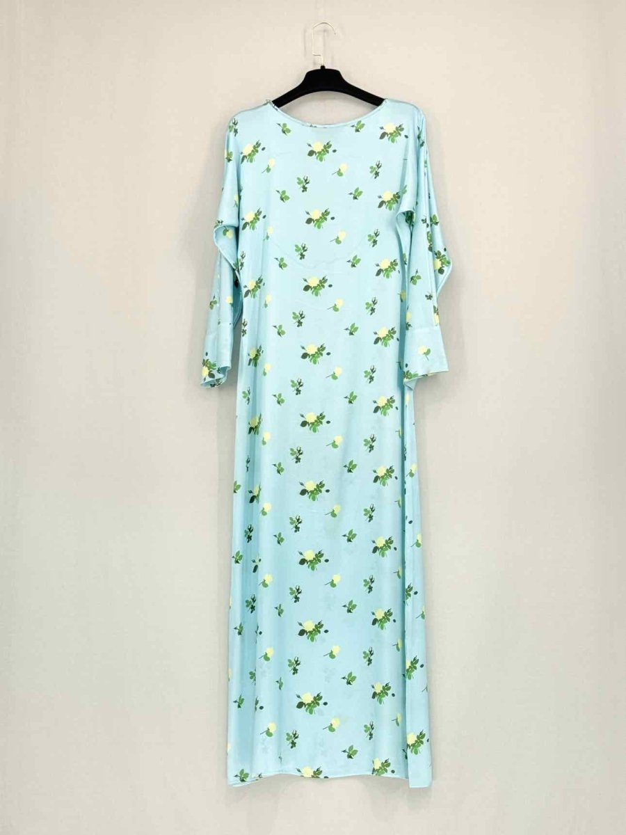 Pre - loved BERNADETTE Blue Multicolor Print Size US 2 Midi Dress at Reems Closet