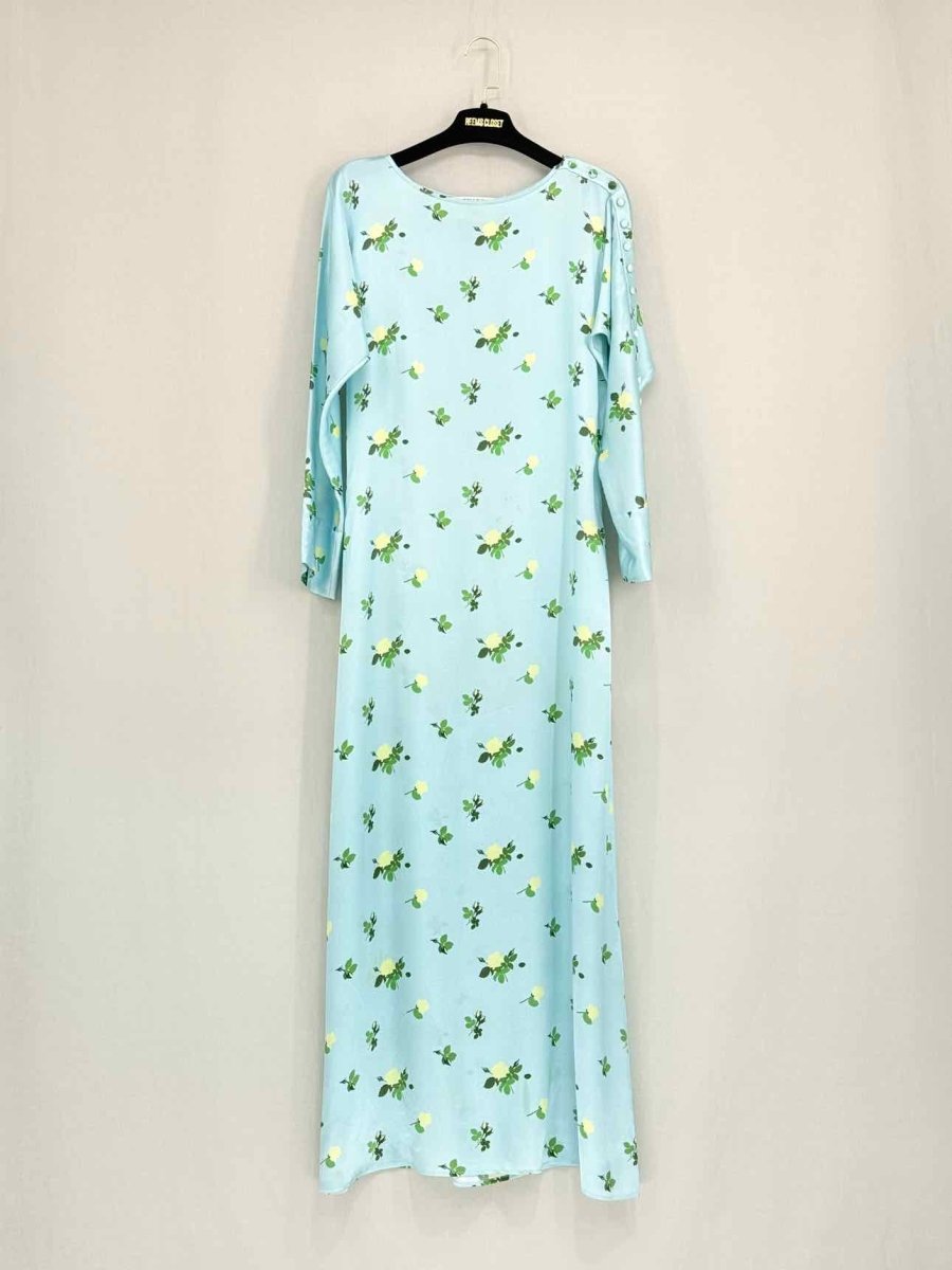 Pre - loved BERNADETTE Blue Multicolor Print Size US 2 Midi Dress at Reems Closet
