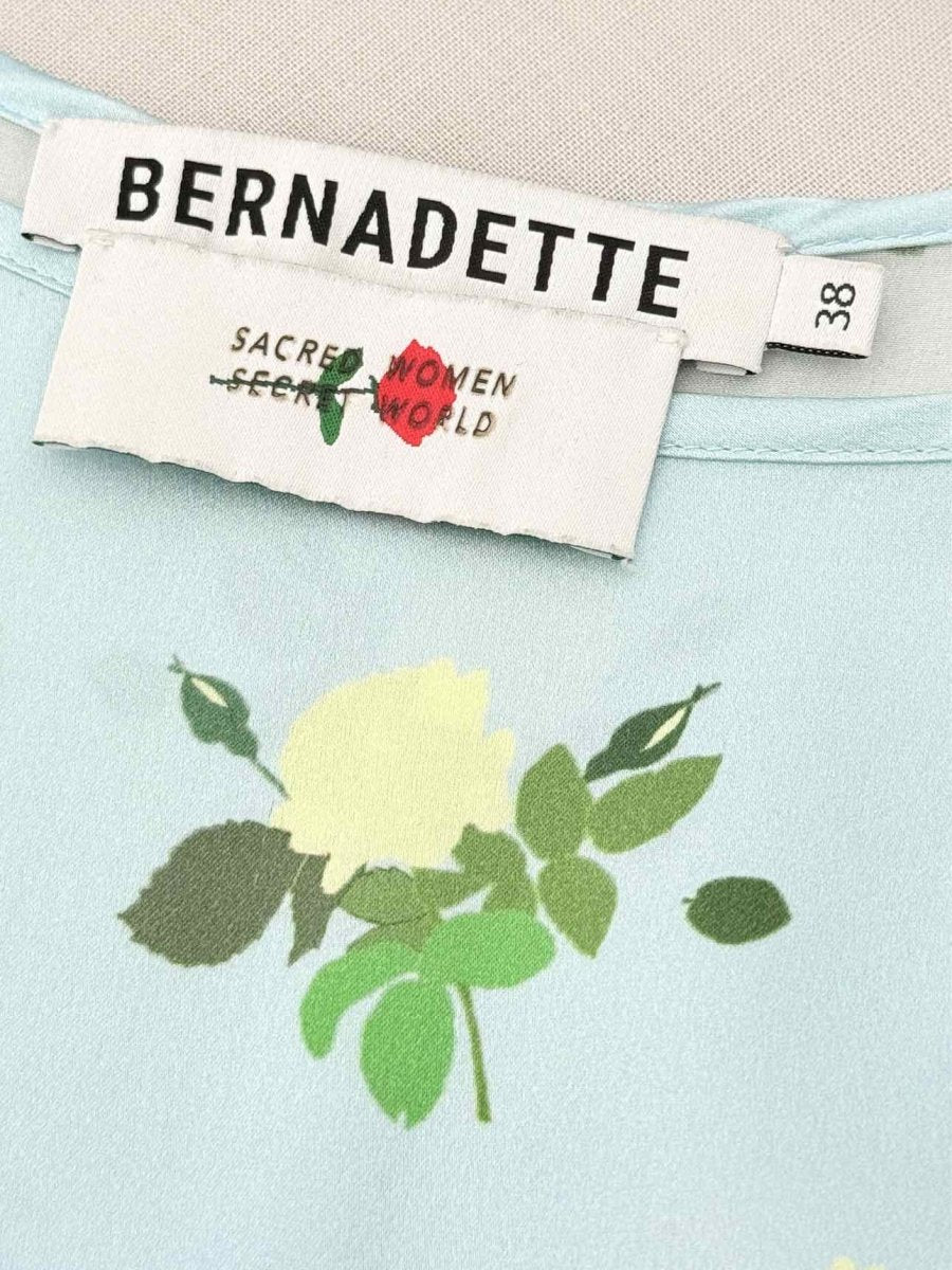 Pre - loved BERNADETTE Blue Multicolor Print Size US 2 Midi Dress at Reems Closet