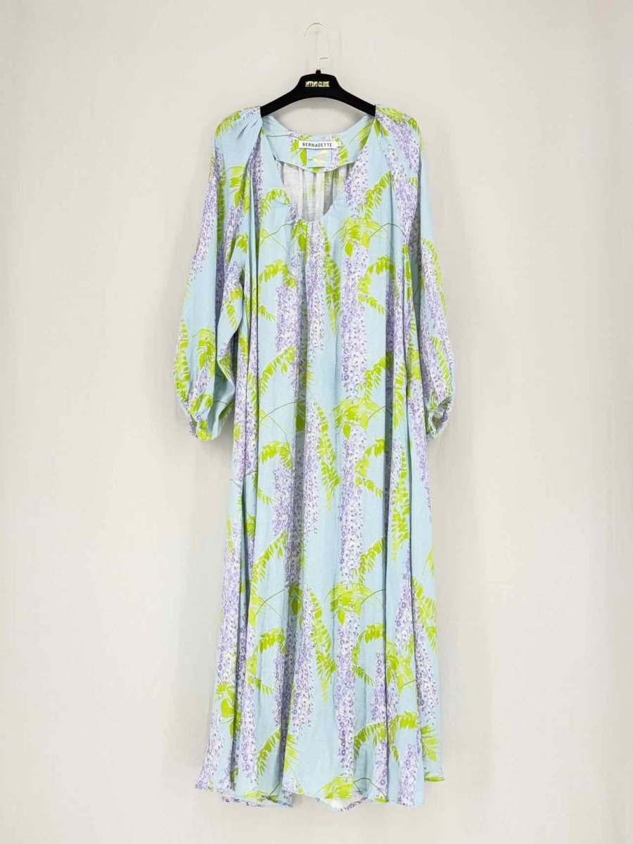 Pre - loved BERNADETTE Purple Multicolor Size US 6 Midi Dress at Reems Closet