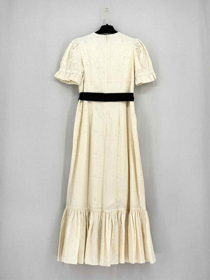 Pre - loved BEULAH Dorothy Cream Size US 6 Midi Dress at Reems Closet