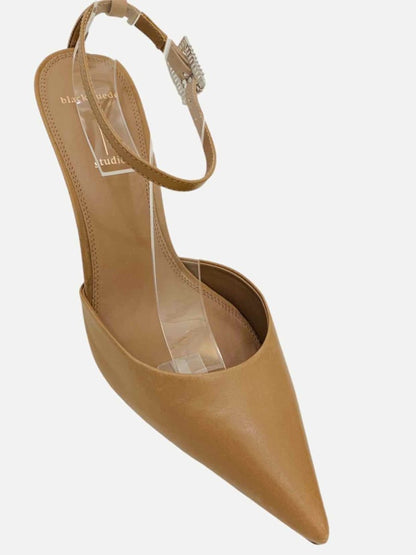 Pre - loved BLACK SUEDE STUDIO Ankle Strap Beige Pumps at Reems Closet