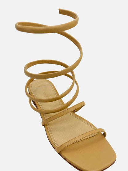 Pre - loved BLACK SUEDE STUDIO Coiled Ankle Strap Beige Sandals at Reems Closet