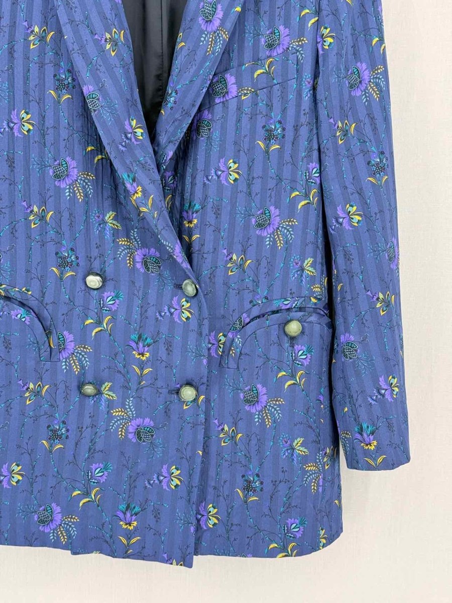 Pre - loved BLAZE MILANO Blue Multicolor Floral Size US 0 Blazer at Reems Closet