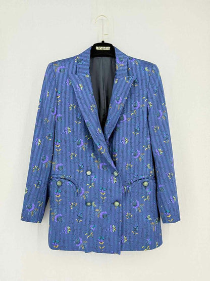 Pre - loved BLAZE MILANO Blue Multicolor Floral Size US 0 Blazer at Reems Closet