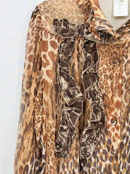 Pre-loved BLUGIRL Brown Multicolor Size US 10 Blouse at Reems Closet