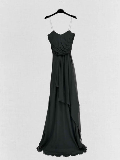Pre-loved BLUMARINE Black Ruched Size US 8 Long Dress at Reems Closet