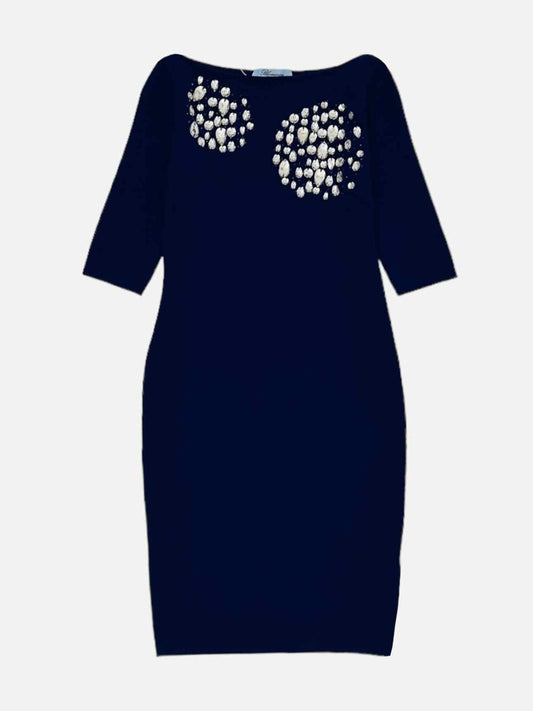 Pre - loved BLUMARINE Bodycon Blue Size US 4 Short Dress at Reems Closet