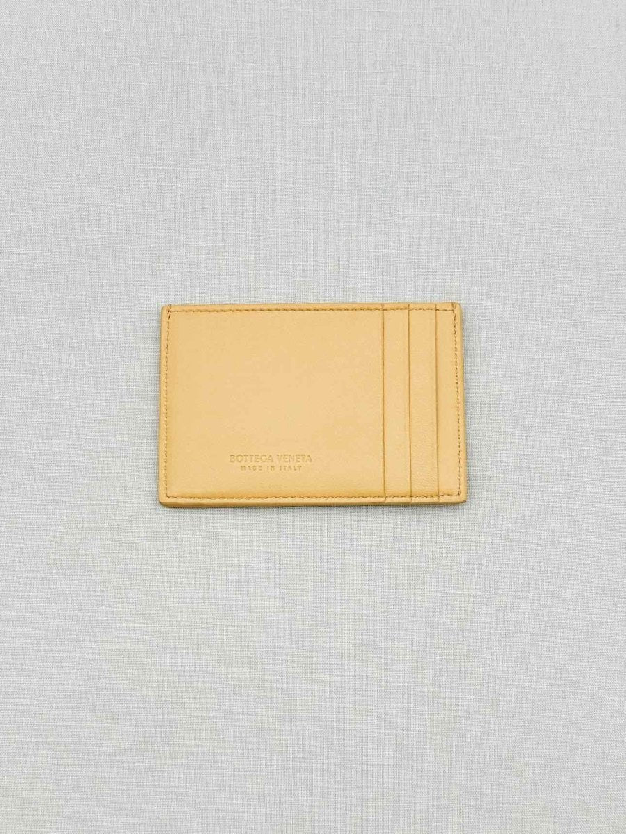 Pre - loved BOTTEGA VENETA Beige Card Holder at Reems Closet