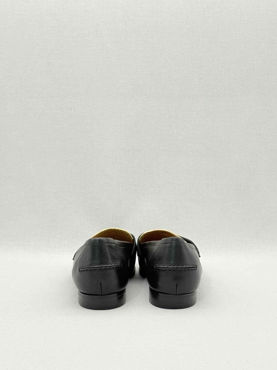 Pre-loved BOTTEGA VENETA Black & Beige Woven Size EU 39 Loafers at Reems Closet